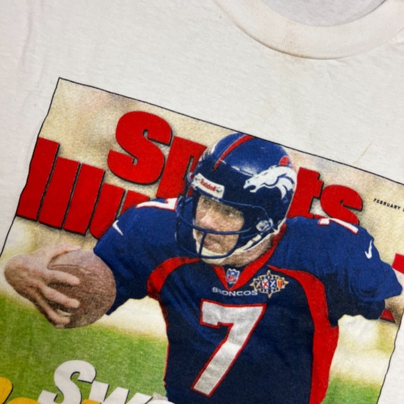 Vintaeg John Elway Shirt Mens XL White 1990s Denver Broncos NFL Football - Picture 3 of 9